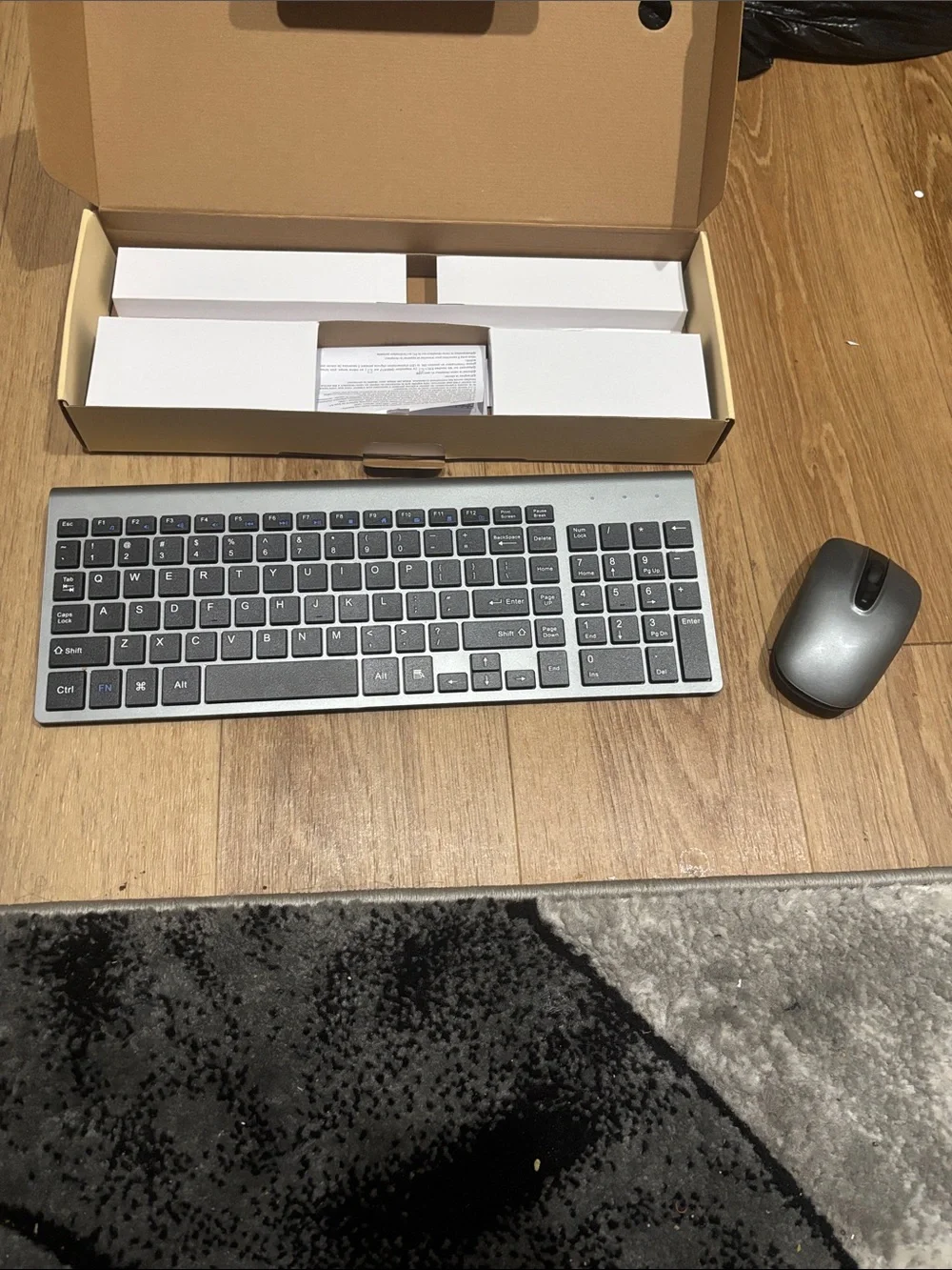 Wireless Keyboard and Mouse Combo - Beige Compact Set